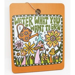 NWT "Water What You Want to Grow" Bamboo Cutting Board